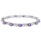 Gem And Harmony 4.00 Carat (ctw) Amethyst Bracelet in Sterling Silver